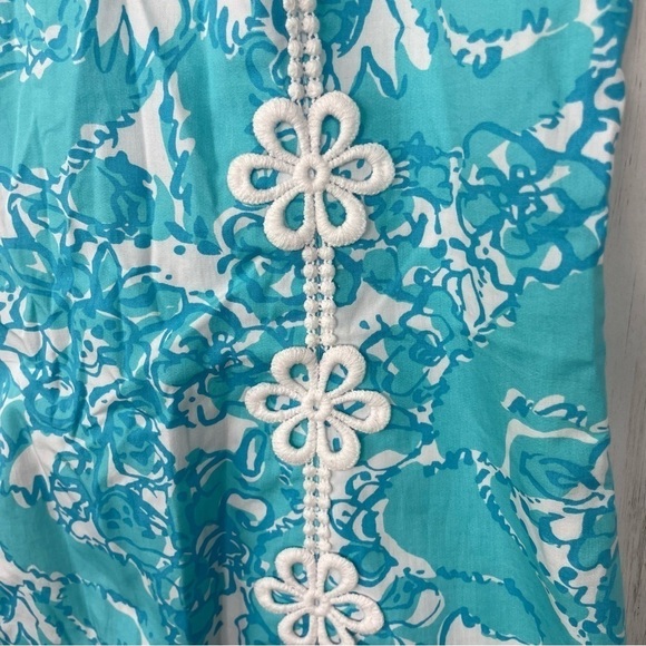 Lilly Pulitzer blue white embroidered floral dress 0 - Picture 2 of 6